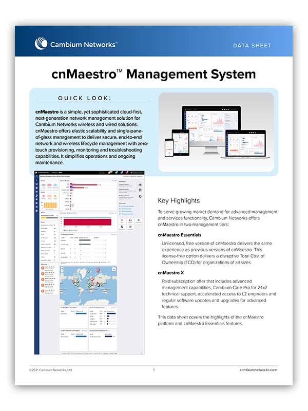 cnMaestro™ Management System