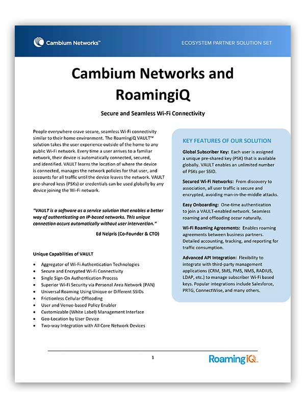 Cambium Networks & RoamingiQ