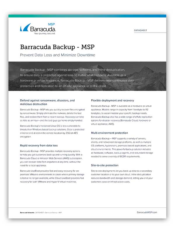 Barracuda Backup - MSP