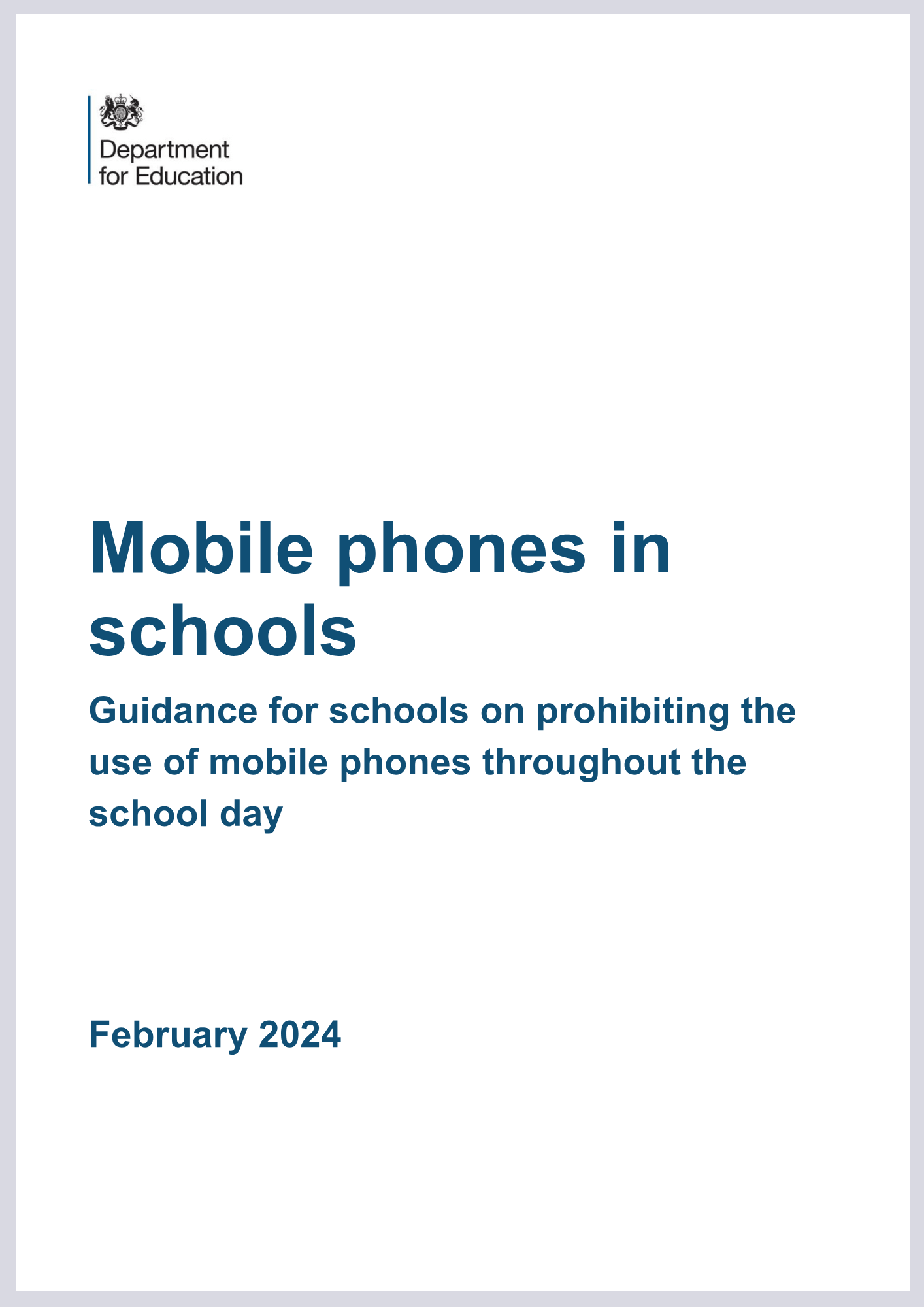 DfE Mobile Phone Guidance
